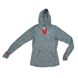 Nike | Dri-Fit Long Sleeve Running Shirt Hood Heathered Dark Blue Small